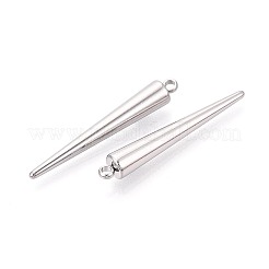 304ステンレスペンダント  スパイクコーンチャーム  ステンレス鋼色  33x5mm  穴：1.7mm&nbsp;STAS-T075-22B-P