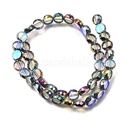 Brins de perles de verre transparentes galvanisées&nbsp;GL-CBA98F0-06C-05
