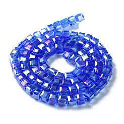 FilI di perline in vetro placcato&nbsp;LS-EGLA-R030-6x6mm-12