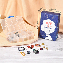 Kits de fabrication de boucles d'oreilles pendantes en résine à faire soi-même&nbsp;FIND-SC0001-72