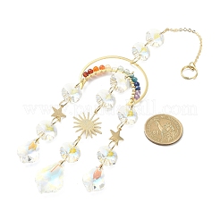 Стеклянные подвесные украшения в форме капли HJEW-JM01164