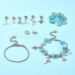 Наборы для изготовления браслетов в европейском стиле из сплава и латуни на тему океана своими руками&nbsp;DIY-FS0007-24