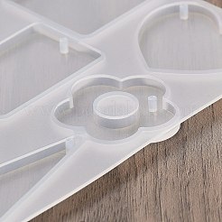 幾何学模様のイヤリングペンダントDIYシリコンモールド  レジン型  UVレジン用  エポキシ樹脂工芸品作り  透明  120x110x4mm  内径：26~44.5x18.5~35mm  穴：2mm&nbsp;LS-DIY-Q033-01A