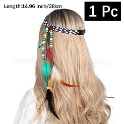 1шт. Бохо перья ободок для волос накладной головной убор&nbsp;AJEW-DJ0001-51B