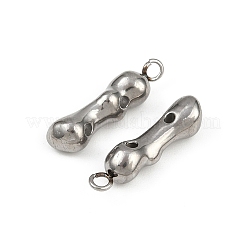 304ステンレスペンダント  バーチャーム  変色防止  ステンレス鋼色  17.5x5x4.5mm  穴：1.6mm&nbsp;STAS-F317-08P