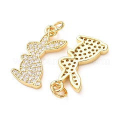 Pendenti in zirconi cubici trasparenti in micro pavè di ottone&nbsp;CU-E003-18G-09