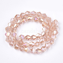 Chapelets de perles en verre électroplaqué&nbsp;EGLA-Q118-6mm-B11