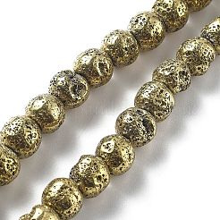 Hebras de cuentas de roca de lava natural galvanizada&nbsp;G-A251-E01-01A