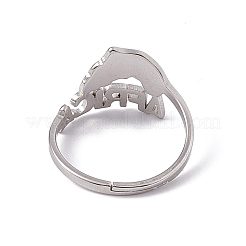 Anillo ajustable con mapa de África de acero inoxidable 201 que no se deslustra para mujer&nbsp;RJEW-C045-10P