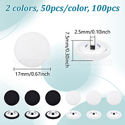 100 шт. 2-х цветные тканевые пуговицы с 1 отверстиями DIY-NB0014-37