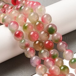 天然染め白翡翠ビーズ連売り  ラウンド  ショッキングピンク  直径10~10.5mm  穴：1mm  約37個/連  14.76''~14.80''（37.5~37.6センチメートル）&nbsp;G-M402-C04-13