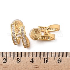 Серьги-клипсы из латунного микро-паве с прозрачными фианитами EJEW-K286-10G