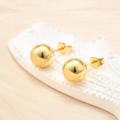 Круглые серьги-гвоздики из латуни с гальваническим покрытием для женщин EJEW-F294-08F-G