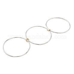 304ステンレススチール製マルチ連バングル  女性用プレーンバングル  ステンレス鋼色  内径：2.34インチ（5.95cm）&nbsp;BJEW-K271-02P