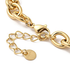 Браслет Heart Liink из нержавеющей стали 304 с цепочками из тросов BJEW-P308-01G