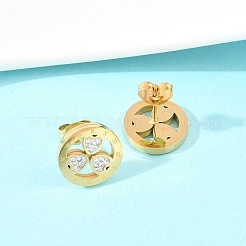 Pendientes de acero inoxidable 304 con forma de flor&nbsp;EJEW-H175-01G