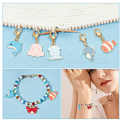 Маркеры петель для кулона с морским животным HJEW-AB00318