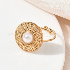 Fingerringe aus Edelstahl 304 mit Kunststoffperlen für Damen&nbsp;SA-CBAA981-01G-01