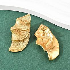 Серьги-гвоздики в форме листа из нержавеющей стали 304&nbsp;EJEW-Z155-01G