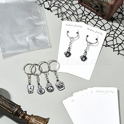 DIY Хэллоуин тема сплав эмаль череп кулон брелок изготовление наборов DIY-FS0007-14