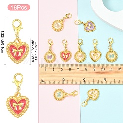 16 шт. 8 стильных эмалевых подвесных украшений из сплава&nbsp;HJEW-YW00287