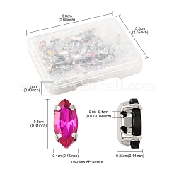 80шт 10 цвета пришить горный хрусталь RGLA-FS0001-18
