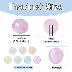 350шт 7 цвета полупрозрачные акриловые бусины&nbsp;TACR-TA0001-17