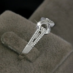 真鍮とクリアキュービックジルコニアの女性用指輪  無限大記号  プラチナ  usサイズ5（15.7mm）&nbsp;FS-WGA713C-01