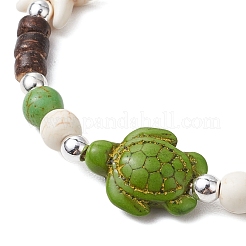 Синтетические бирюзовые плетеные браслеты из бисера BJEW-JB11093