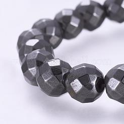 Hématite synthétique bracelets de perles magnétiques extensibles&nbsp;BJEW-P178-05