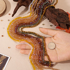 10 нить 10 цвета гальванические стеклянные бусины нити&nbsp;EGLA-TA0013-25