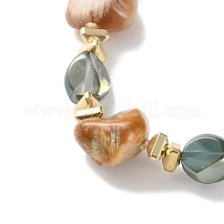 Ожерелья из бисера с натуральным агатом и синтетическим немагнитным гематитом NJEW-H047-06G