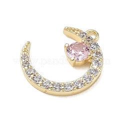 Ciondoli in ottone con micro pavé di zirconi rosa&nbsp;CU-CBAFF5B-20G