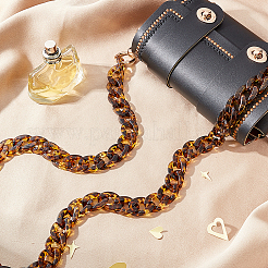 Леопардовый принт акриловые ручки для сумок с цепочкой&nbsp;FIND-WH0120-04B