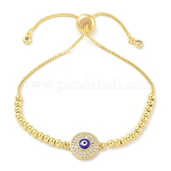 Латунные браслеты-слайдеры с микропаве из кубического циркония для женщин&nbsp;LS-BJEW-S158-08G-02