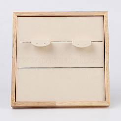 木製のピアスディスプレイ  フェイクスエードと  長方形  桃パフ  19x10x19cm&nbsp;EDIS-E024-05B