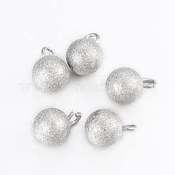 304ステンレススチールチャーム  テクスチャ  艶消し  ラウンド  ミックスカラー  9x6mm  穴：2mm&nbsp;STAS-H394-13