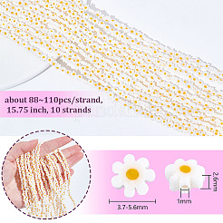 10 нити стеклянных бусин миллефиори ручной работы&nbsp;LAMP-NB0002-10