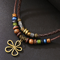 Комплекты из сплава серег и ожерелий с подвесками в виде цветов&nbsp;FS-WG061B5-01