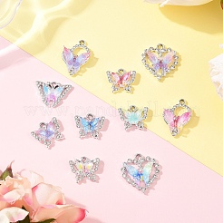 10 шт. 10 стиля из сплава с подвесками со стразами&nbsp;FIND-YW0009-49