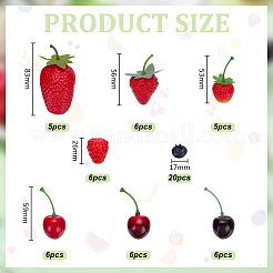 60шт пластиковая имитационная модель фрукта&nbsp;AJEW-WR0002-94