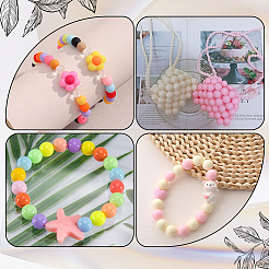 120шт 8 цвета непрозрачные акриловые бусины&nbsp;MACR-PA0001-10