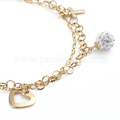 Pulseras de acero inoxidable 304 de 3 hebra&nbsp;BJEW-L673-016-G