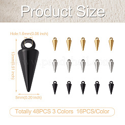 48 шт. 3-х цветные подвески из нержавеющей стали 304 STAS-SW0001-02