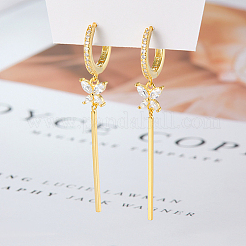 Серьги-кольца со стразами и бабочкой PF3153-1