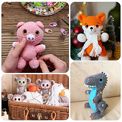 14 пара двухцветных пластиковых глаз для поделок&nbsp;DIY-CA0007-86B