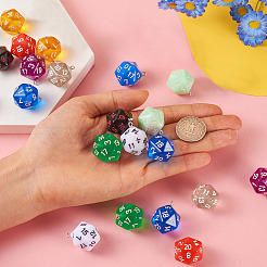 20шт 10 цвета полимерные многогранные подвески в виде кубиков FIND-TA0001-93