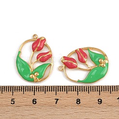 Подвески-тюльпаны из нержавеющей стали 304 с красной и зеленой эмалью&nbsp;STAS-P410-27G