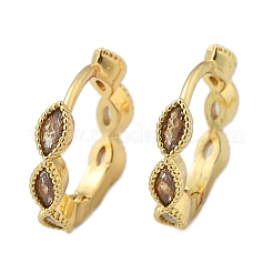 Orecchini a cerchio huggie in zirconi cubici micro pavè di ottone&nbsp;X-EJEW-K083-34G-B