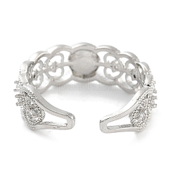 Стойка покрытие сердце латунь микропаве кубический цирконий открытый манжета кольцо настройки X-KK-Z071-26P